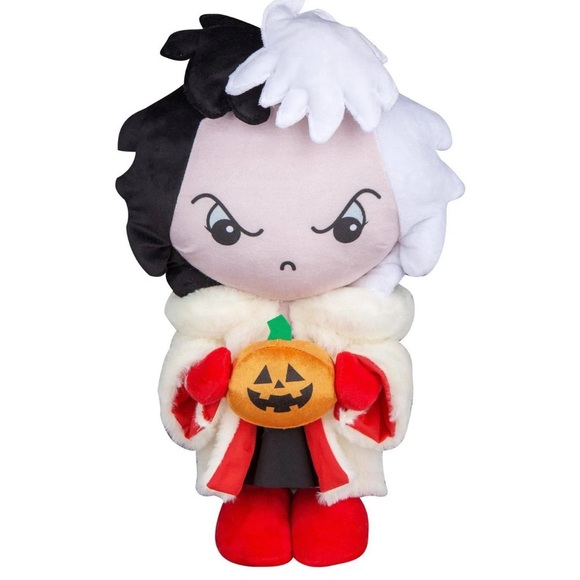 Disney Halloween 18 in Villains Cruella De Vil with Jack O Lantern Porch Greeter - Picture 1 of 6